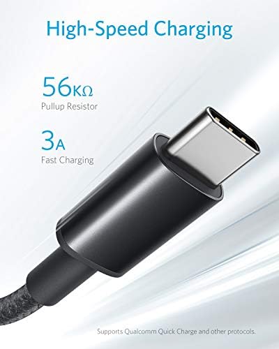 כבל USB C של ANKER, [2-Pack, 6ft] כבל מטען USB C, Premium Nylon USB A TO Type C Charger Cable & ANKER USB CHARGER, מטען 735, PPS 3-PORT